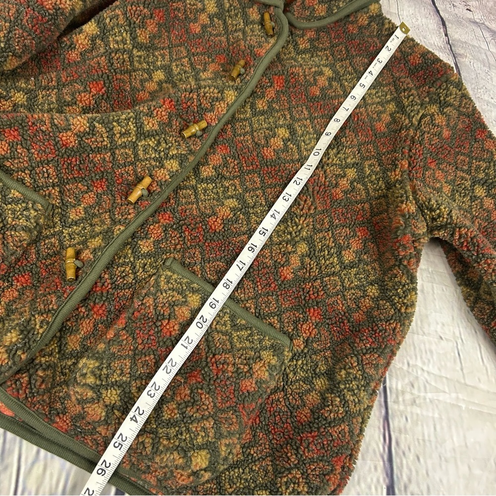Orvis Multicolor Patterned Toggle Button Fleece J… - image 3